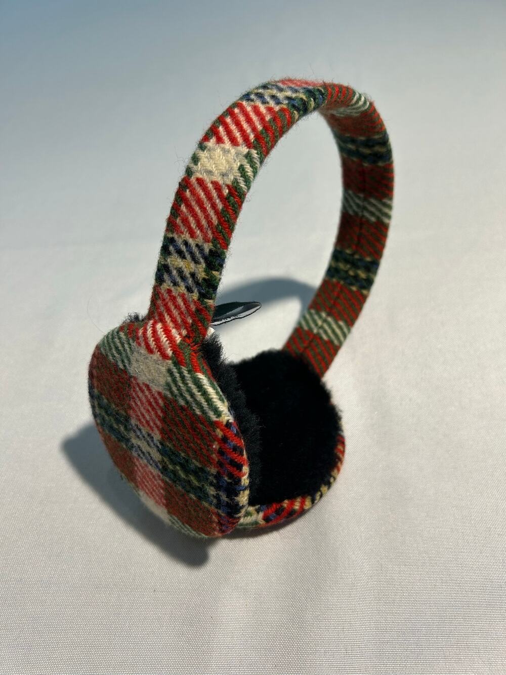 J.Crew Tartan Wool Winter Earmuffs Ear Warmers Red Green OS